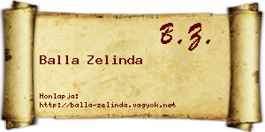 Balla Zelinda névjegykártya